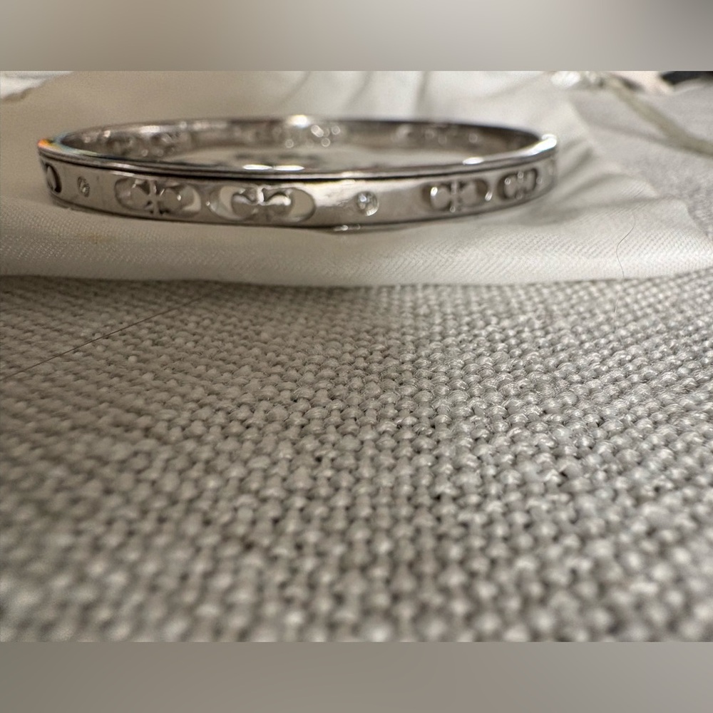 Coach Silver and Black Bangle - Picture 2 of 4